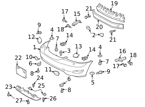 Bumper & Components - Front for 2007 Lexus RX350 #0