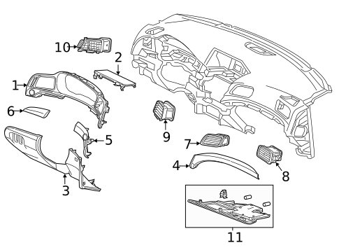 Instrument Panel Components for 2016 Acura ILX #0