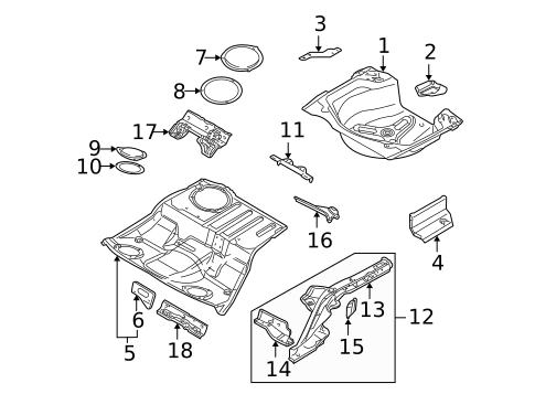 Rear Floor & Rails for 2004 Audi A4 Quattro #2