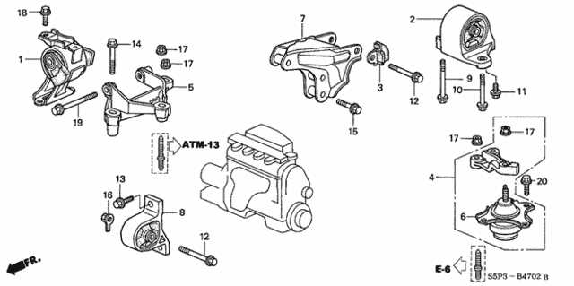Engine Mounts (CVT) for 2001 Honda Civic #0
