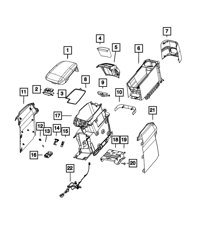 7FA61LK5AB - Interior Trim: Console Armrest for Mopar Image image
