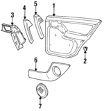 1HM867211EBBLU - Body: Rear Door Trim for Volkswagen: Jetta Image