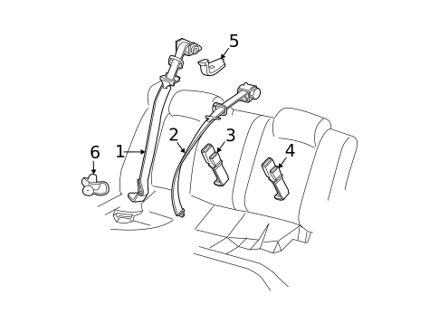 Rear Seat Belts for 2008 Buick LaCrosse #0