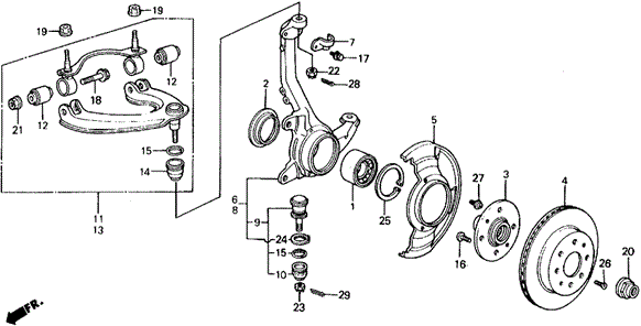 Knuckle for 1991 Honda CRX #0
