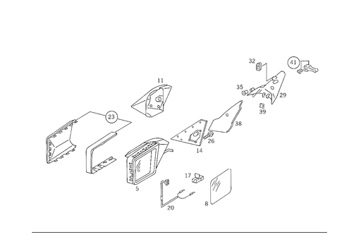 Outside Rearview Mirror on Driver Side for 1988 Mercedes-Benz 300TE #1