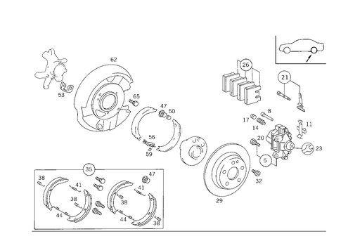 Rear Wheel Brake for 2002 Mercedes-Benz CLK430 #0