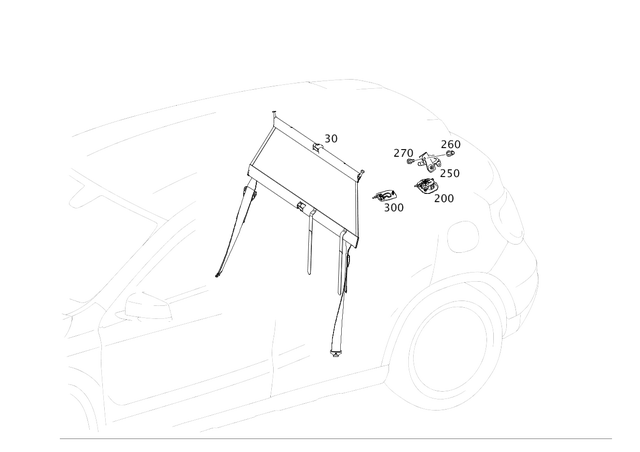 1568600700 - Rear Seat Bench: Partitioning Net for Mercedes-Benz: GLA250 Image image
