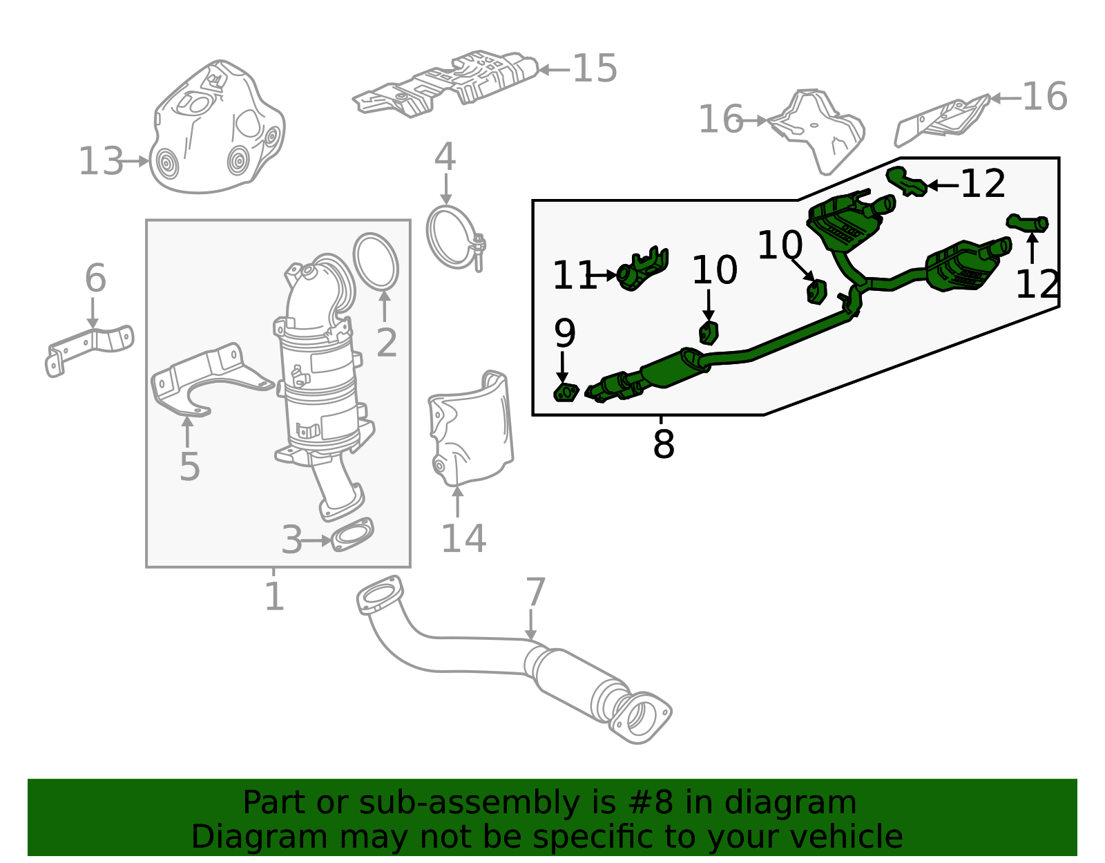 2021-2025 Cadillac XT6 Muffler & Pipe Assembly 85560368 GM ...