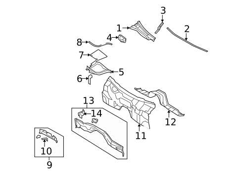 Cowl for 2008 INFINITI G35 #0