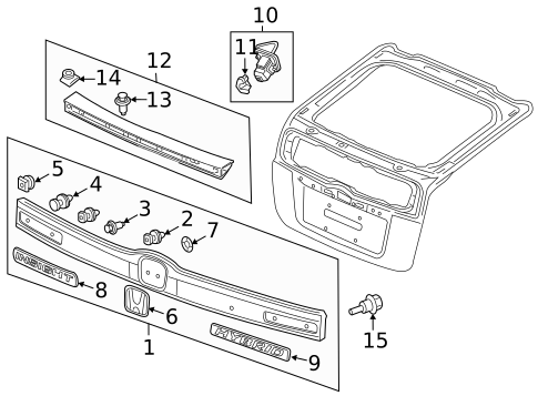 Exterior Trim - Lift Gate for 2012 Honda Insight #0