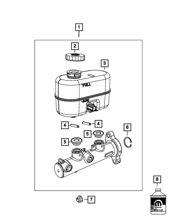 « 68446214AA – Brakes : Maître-cylindre De Frein RÉservoir pour Mopar Image »