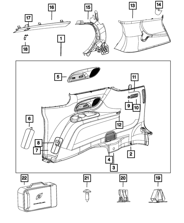 5SC26DX9AL - Interior Trim: Quarter Trim Panel, Right for Mopar Image image