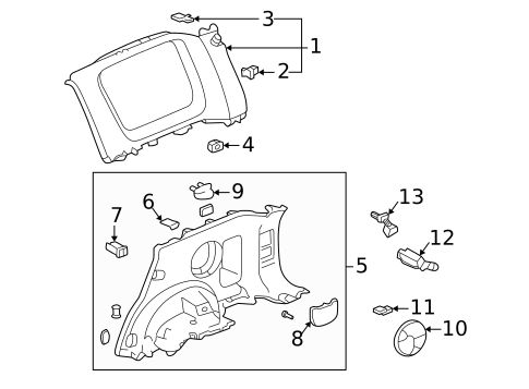 Interior Trim - Quarter Panels for 2001 Honda CR-V #0