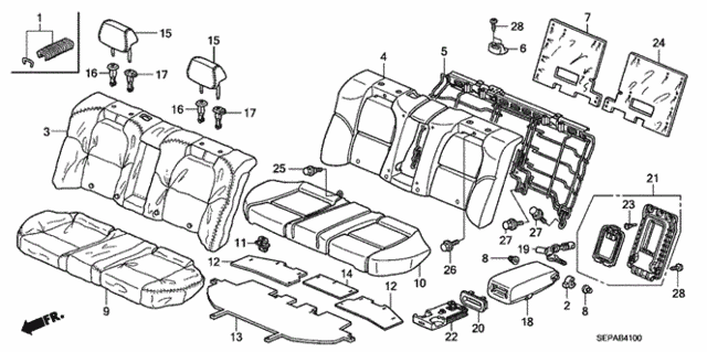Rear Seat for 2008 Acura TL #0