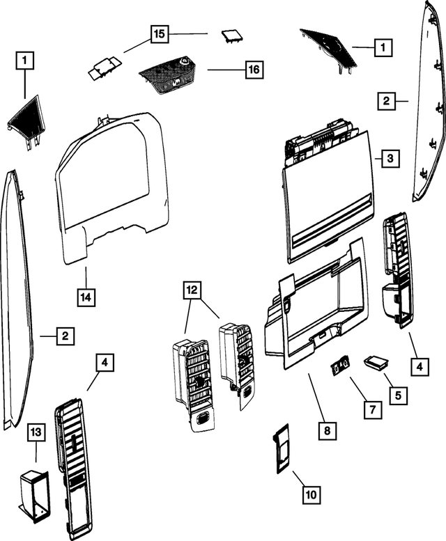 1NL95HL1AA - Interior Trim: Speaker Grille, Right for Mopar Image image