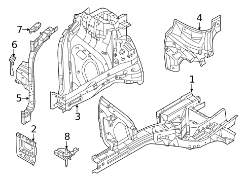 Structural Components & Rails for 2024 Kia Carnival #1