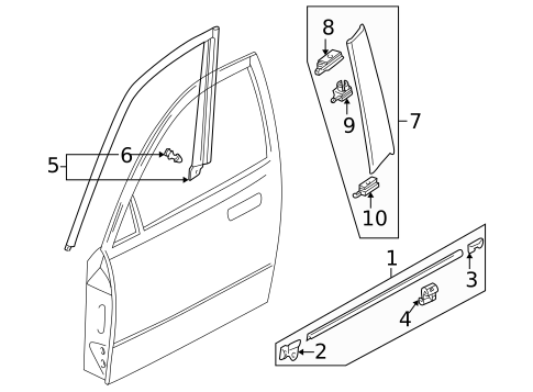 Exterior Trim - Front Door for 1997 Mazda Millenia #0