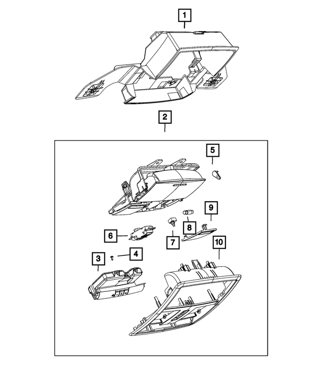 68207630AA - Interior Trim: Overhead Console Bracket for Mopar Image image