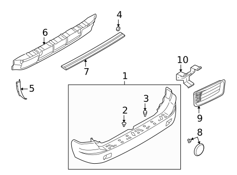 Bumper & Components - Rear for 2002 Mitsubishi Montero Sport #0
