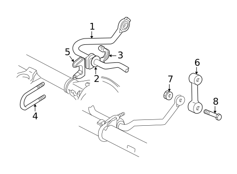 Stabilizer Bar & Components for 2000 Oldsmobile Bravada #0
