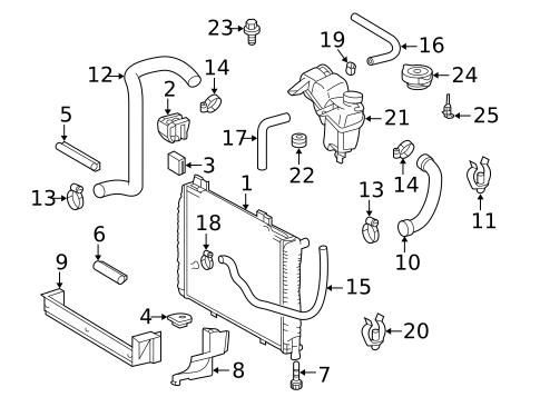 Radiator & Components for 2002 Mercedes-Benz SLK230 #0