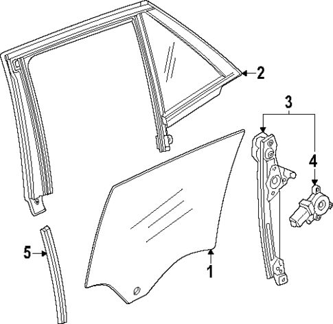 Glass - Rear Door for 2024 Honda Prologue #0
