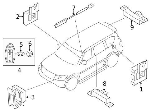 Keyless Entry Components for 2012 INFINITI QX56 #0