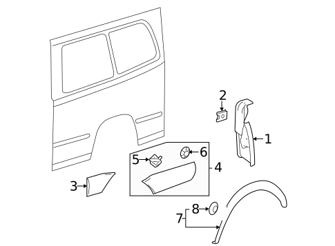 Exterior Trim - Side Panel for 2018 Mercedes-Benz Sprinter 3500 #0