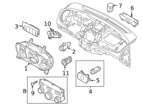 Cluster & Switches for 2010 Kia Forte Koup #0