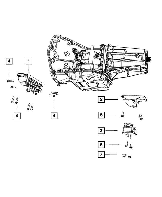 52005140AA - 42RLE; 4-Speed; Automatic Transmission: Transmission Mount Bracket for Mopar Image