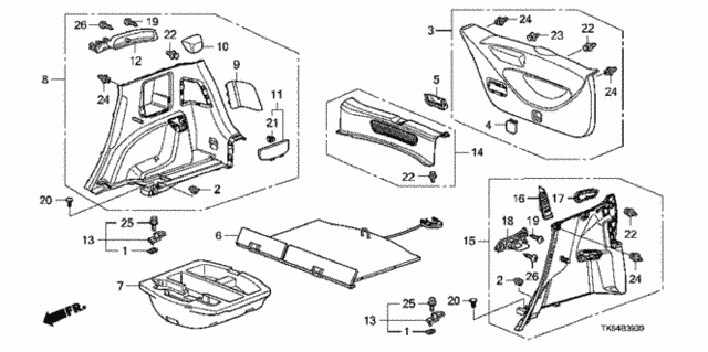 Side Lining - Tailgate Lining for 2012 Honda Fit #0
