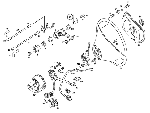 Steering Wheel and Steering Wheel Lock for 1990 Mercedes-Benz 190E #1