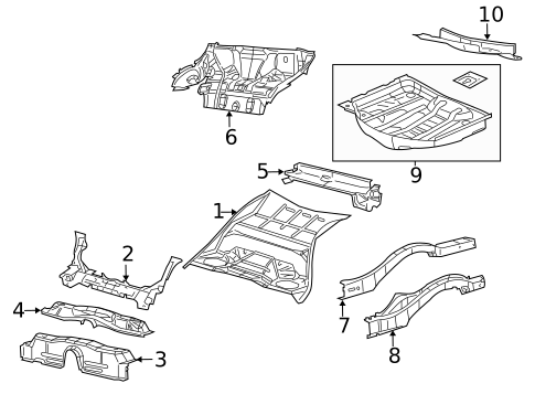 Rear Floor & Rails for 2015 Dodge Challenger #0