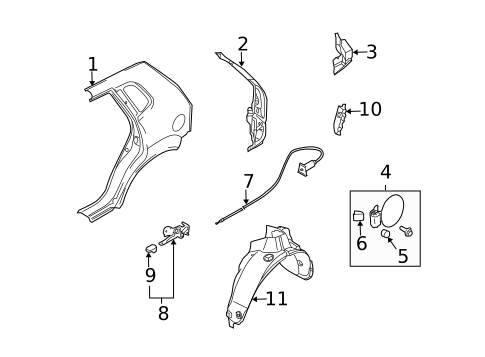 Quarter Panel & Components for 2009 Hyundai Tucson #0