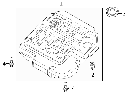 Engine Appearance Cover for 2015 Volkswagen Golf SportWagen #0
