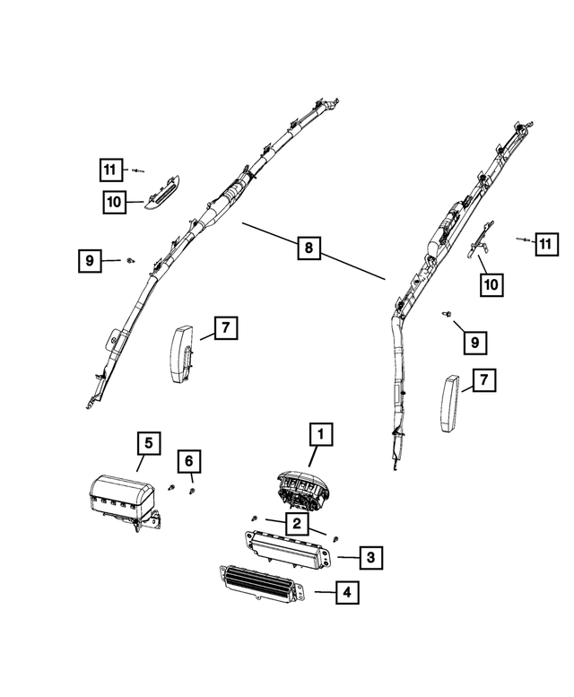 68304757AA - Restraints: Steering Column Opening Kneeblocker for Mopar Image