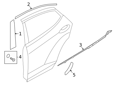 Exterior Trim - Rear Door for 2020 Hyundai Elantra #0