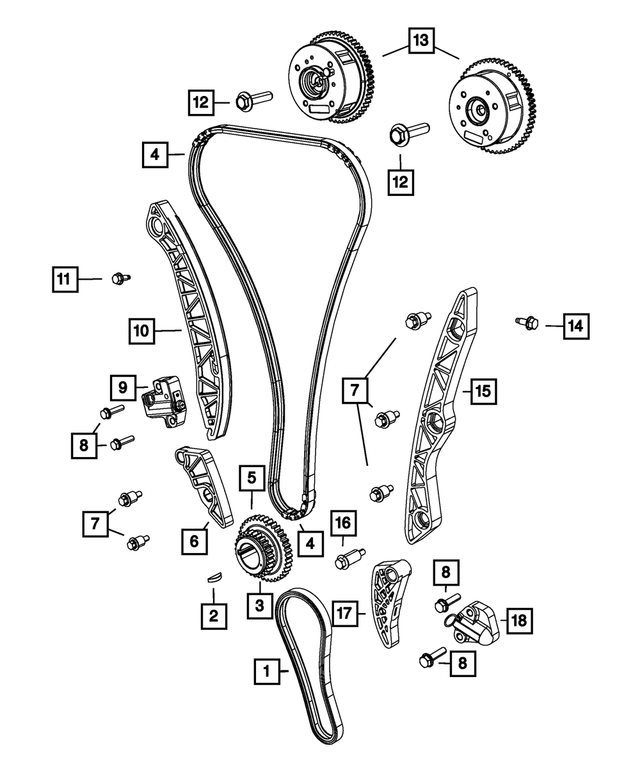 « 4884587AB – 2.4L Gas; Engine : Distribution Du Moteur Trousse Chaine &amp;amp; Pignon pour Mopar Image »