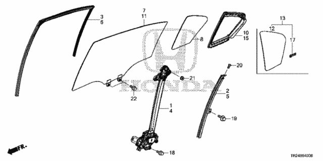 Rear Door Glass - Door Regulator for 2012 Honda Civic #0