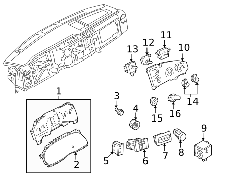 Cluster & Switches for 2019 Ford E-350 Super Duty #0