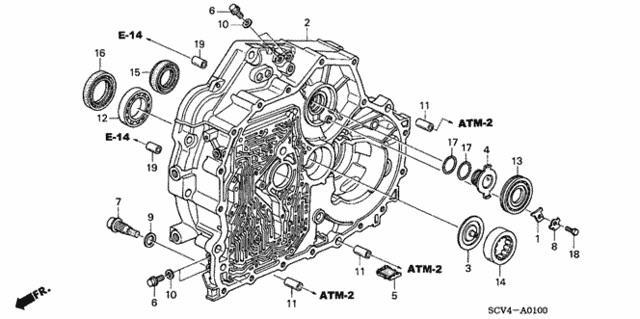 AT Torque Converter Case (2WD) for 2005 Honda Element #0