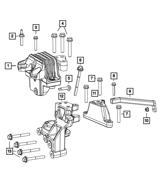 6510401AA - : Hex Head Bolt, Mounting for Mopar Image