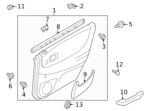 Interior Trim - Rear Door for 2003 Mazda Protege5 #0