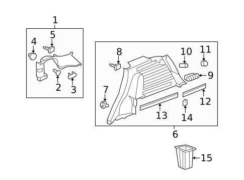 Interior Trim - Quarter Panels for 2008 Saturn Vue #0