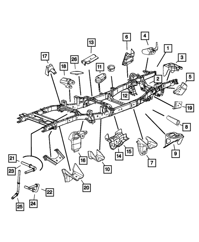 68142347AA - : Exhaust Pipe Support Rod for Mopar Image