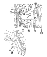 6503538 - Doors, Door Mirrors and Related Parts: Hex Head Screw And Washer for Chrysler: 300 | Dodge: Charger, Dakota, Magnum, Ram 1500, Ram 2500, Ram 3500 | Jeep: Grand Cherokee, Liberty | Ram: Dakota Image