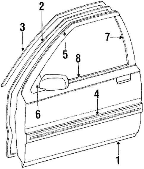 Door & Components for 1987 Mitsubishi Mirage #0
