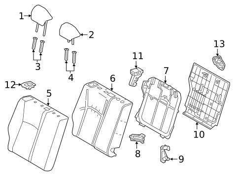 Rear Seat Components for 2021 Toyota C-HR #1