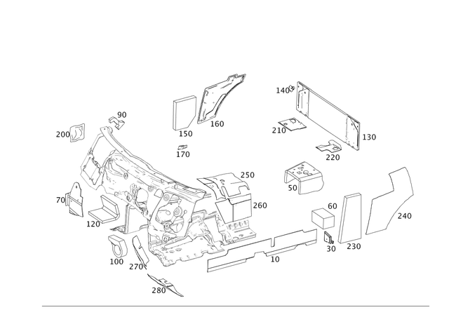 2316820104 - Panelling: Dampening for Mercedes-Benz: SL550, SL63 AMG, SL65 AMG Image image