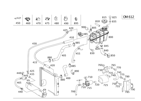 Expansion Tank, Mounting and Hoses for 2014 Mercedes-Benz G550 #0